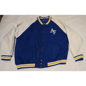 Steve Barrys Vintage‎ Air Force Falcons Varsity Jacket XL Blue White Yellow EUC